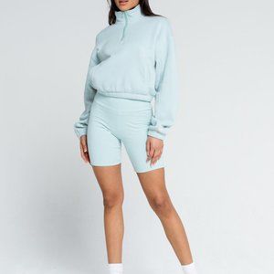 RSQ Mock Neck Womens Blue Zip Sweatshirt - Perfect For Cool Days and Nights